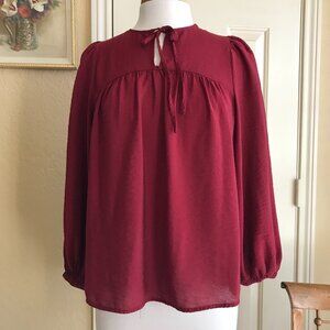 a new day Burgundy Boho Blouse - Size M